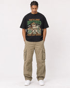 Mockup Boxy Heavyweight Tee Black male full-body 40