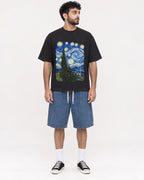 Mockup Boxy Heavyweight Tee Black male full-body 07