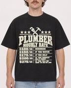 Mockup Boxy Heavyweight Tee Black male close-up 09