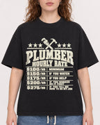 Mockup Boxy Heavyweight Tee Black female close-up 09