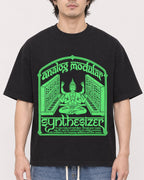 Mockup Boxy Heavyweight Tee Black male close-up 03