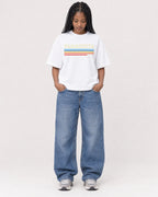 Mockup Boxy Heavyweight Tee White female full-body 45