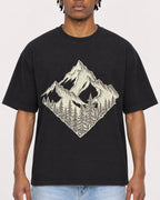 Mockup Boxy Heavyweight Tee Black male close-up 05