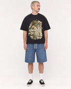 Mockup Boxy Heavyweight Tee Black male full-body 39