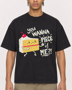 Mockup Boxy Heavyweight Tee Black male close-up 40