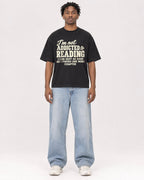 Mockup Boxy Heavyweight Tee Black male full-body 05