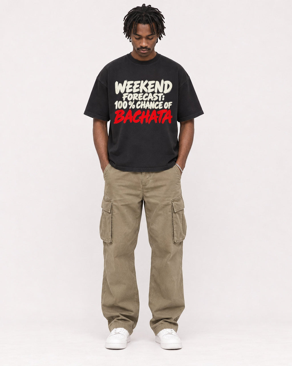 Mockup Boxy Heavyweight Tee Black male full-body 04