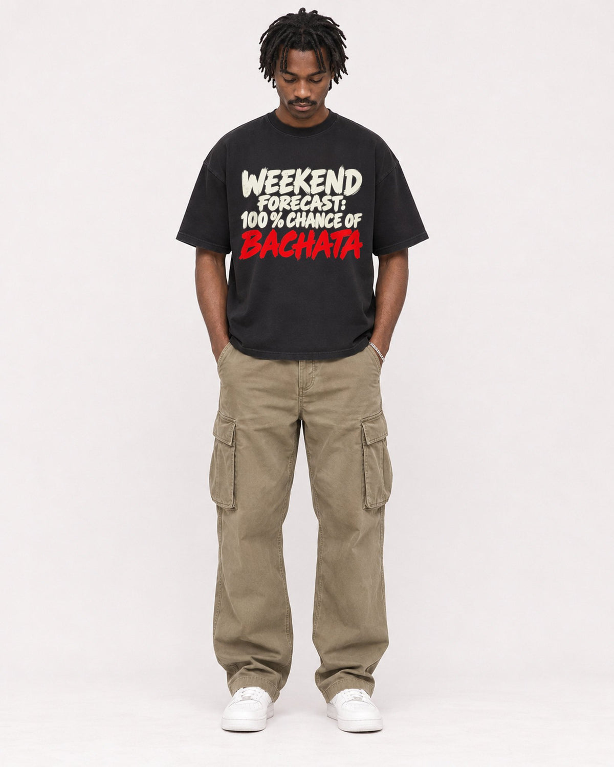 Mockup Boxy Heavyweight Tee Black male full-body 04