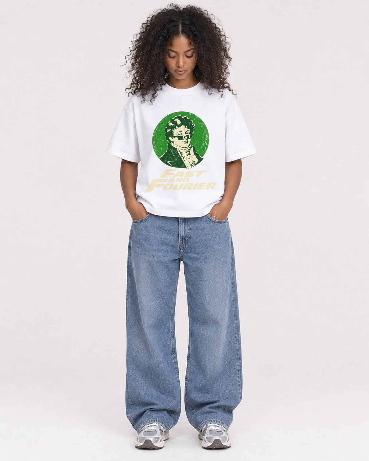 Mockup Boxy Heavyweight Tee White female full-body 05