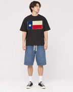 Mockup Boxy Heavyweight Tee Black male full-body 03