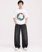 Mockup Boxy Heavyweight Tee White female full-body 23