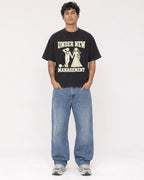 Mockup Boxy Heavyweight Tee Black male full-body 06