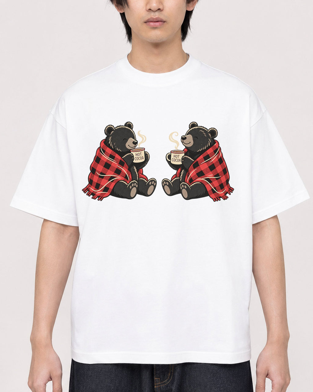 Mockup Boxy Heavyweight Tee White male close-up 11