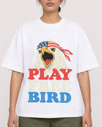 Mockup Boxy Heavyweight Tee White female close-up 17
