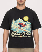 Mockup Boxy Heavyweight Tee Black male close-up 08