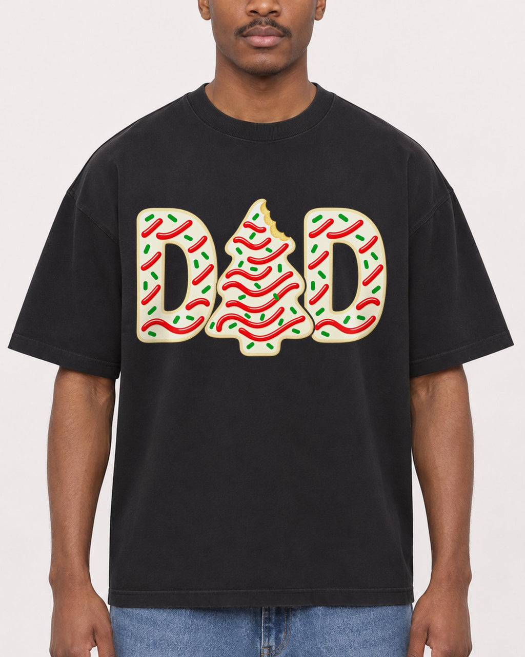 Mockup Boxy Heavyweight Tee Black male close-up 14