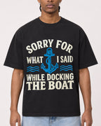 Mockup Boxy Heavyweight Tee Black male close-up 25