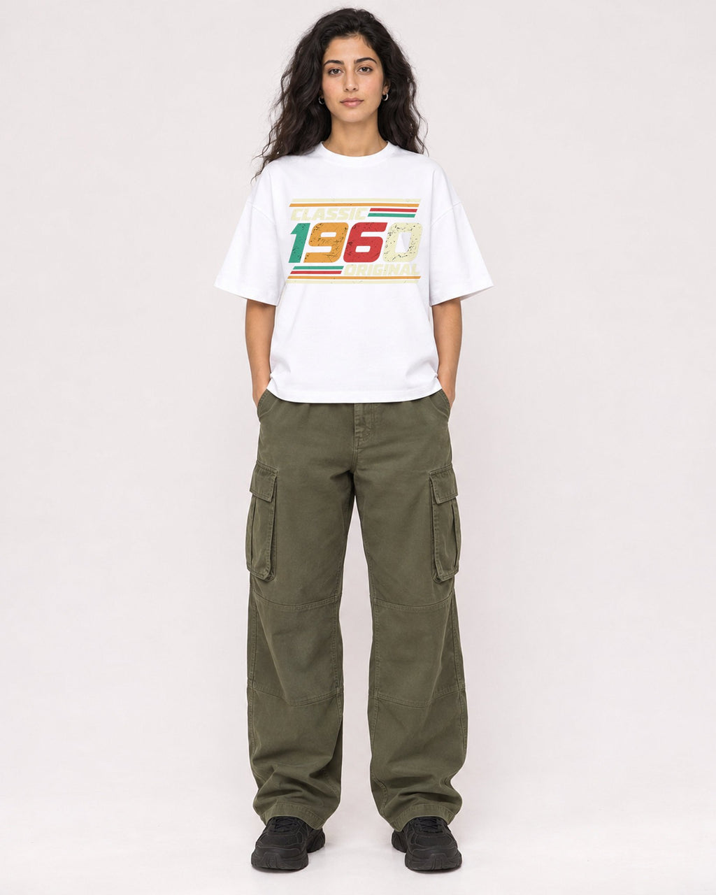 Mockup Boxy Heavyweight Tee White female full-body 07