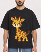 Mockup Boxy Heavyweight Tee Black male close-up 07