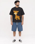 Mockup Boxy Heavyweight Tee Black male full-body 07