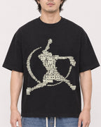 Mockup Boxy Heavyweight Tee Black male close-up 03