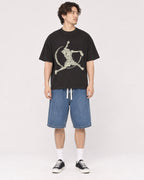 Mockup Boxy Heavyweight Tee Black male full-body 03