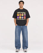 Mockup Boxy Heavyweight Tee Black male full-body 10