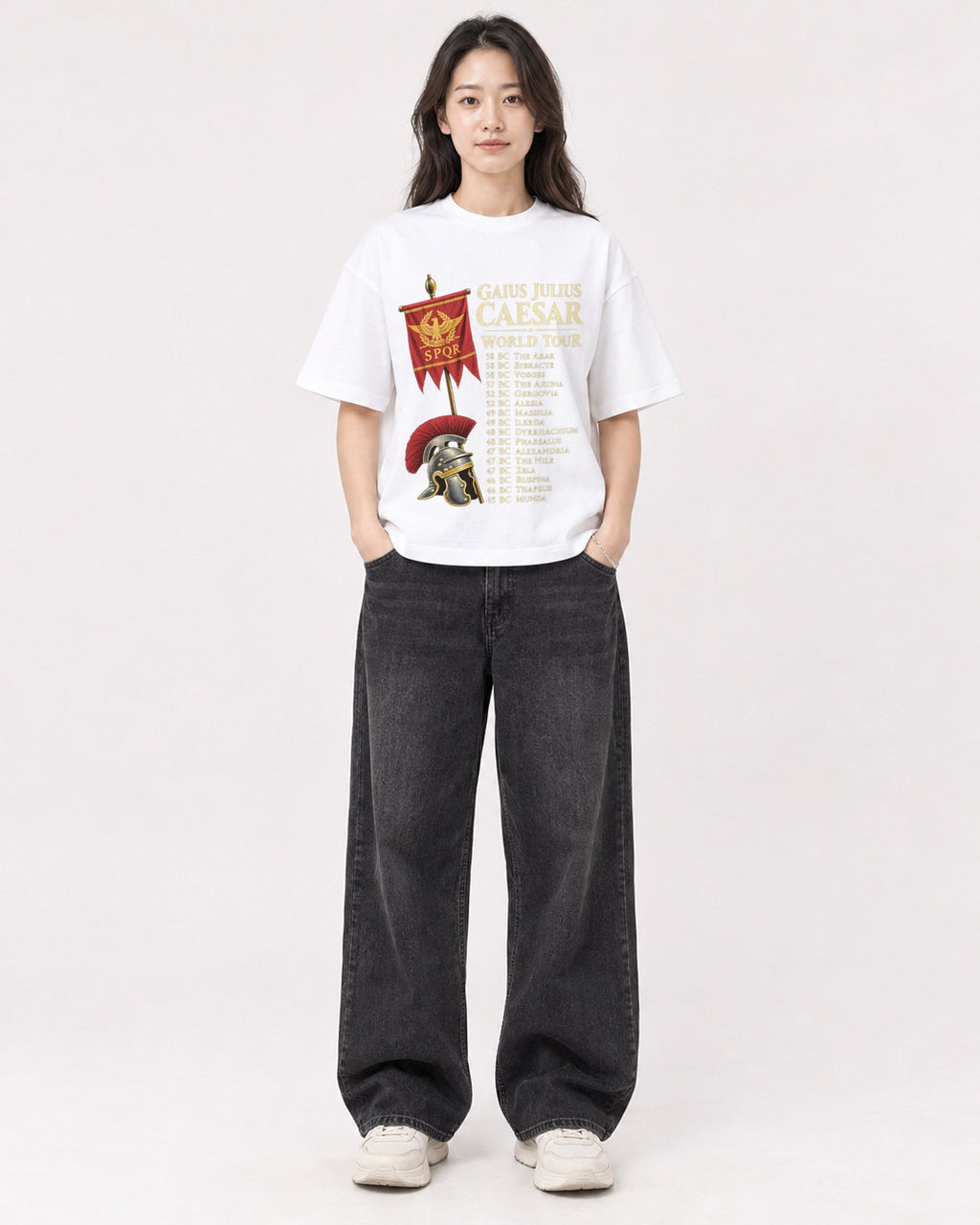 Mockup Boxy Heavyweight Tee White female full-body 03