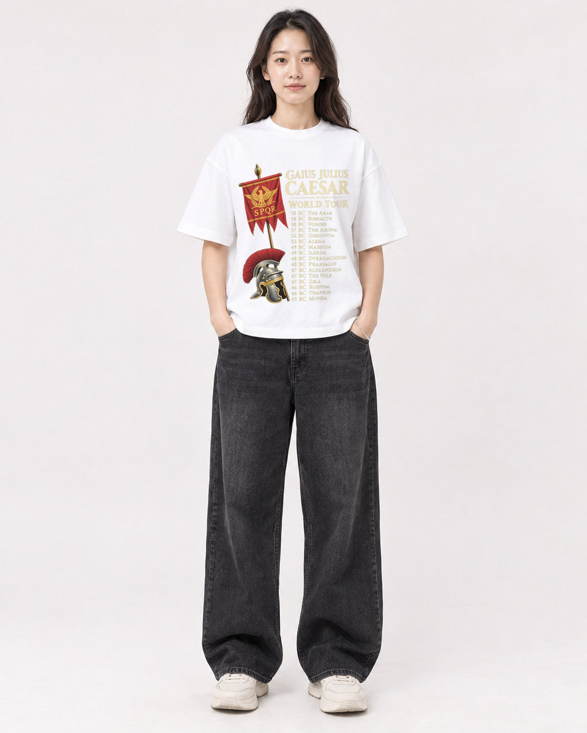 Mockup Boxy Heavyweight Tee White female full-body 03