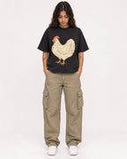 Mockup Boxy Heavyweight Tee Black female full-body 06