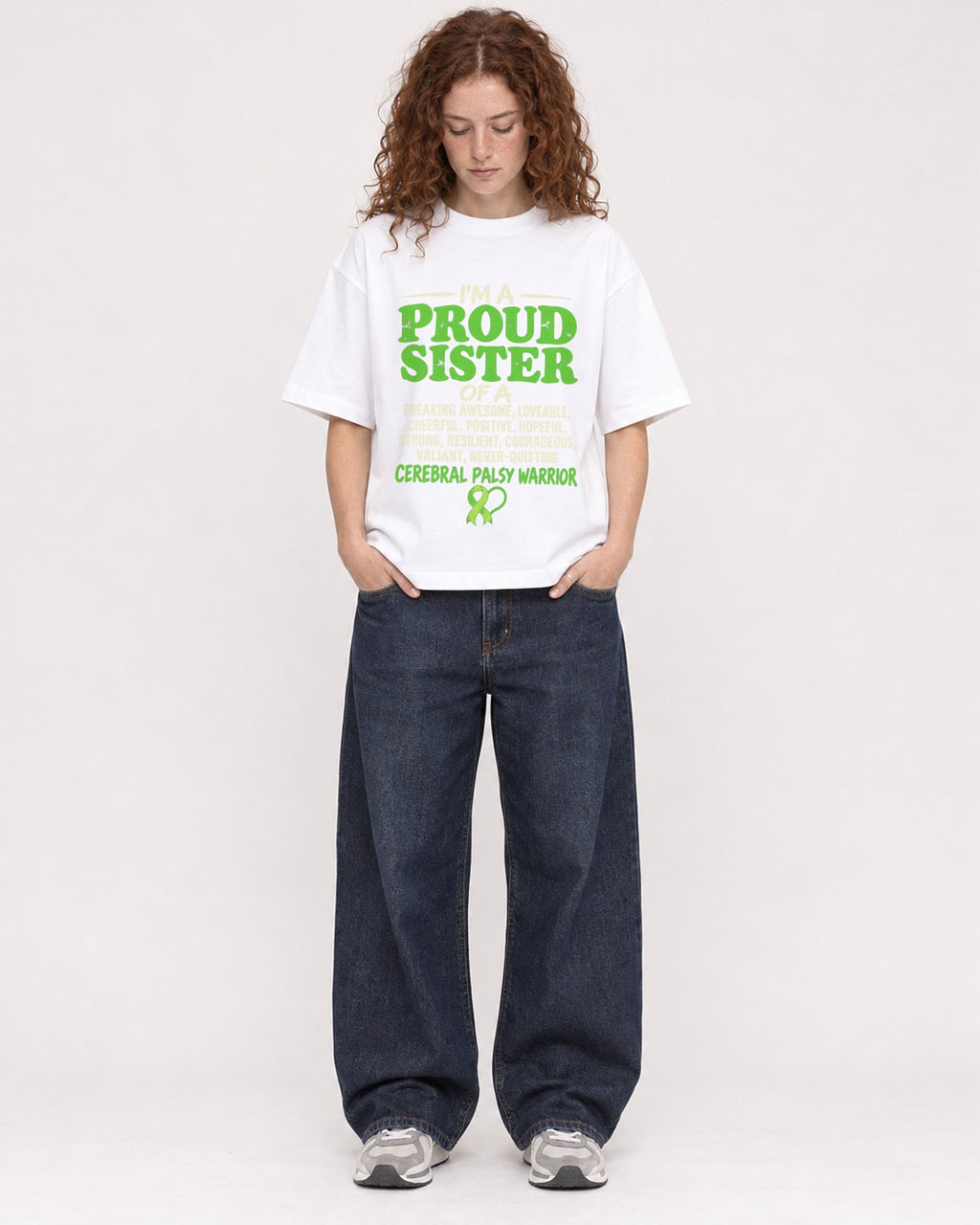 Mockup Boxy Heavyweight Tee White female full-body 09
