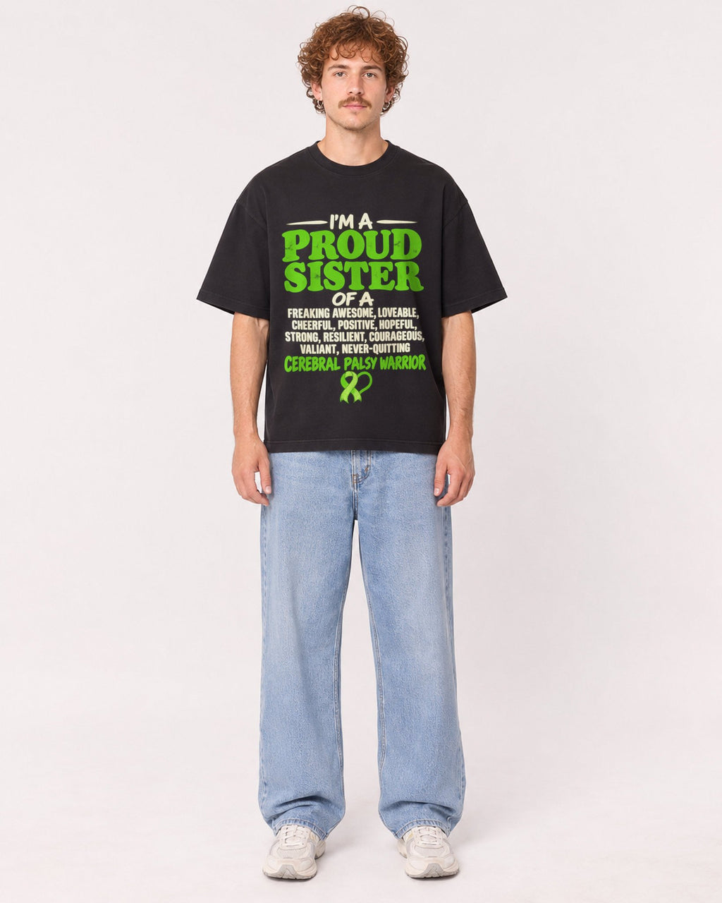Mockup Boxy Heavyweight Tee Black male full-body 09
