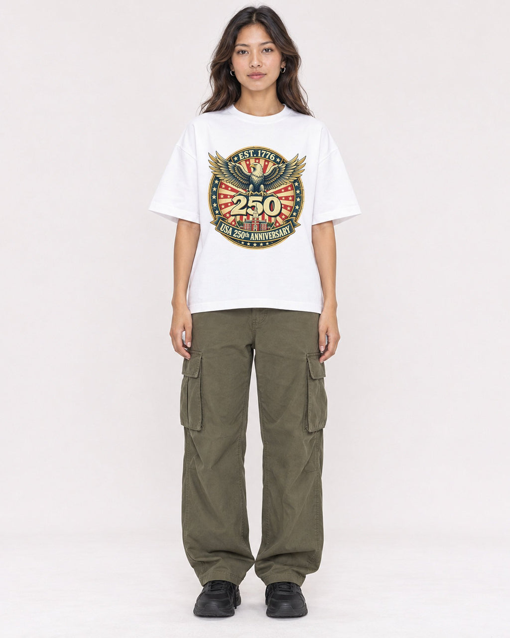 Mockup Boxy Heavyweight Tee White female full-body 02