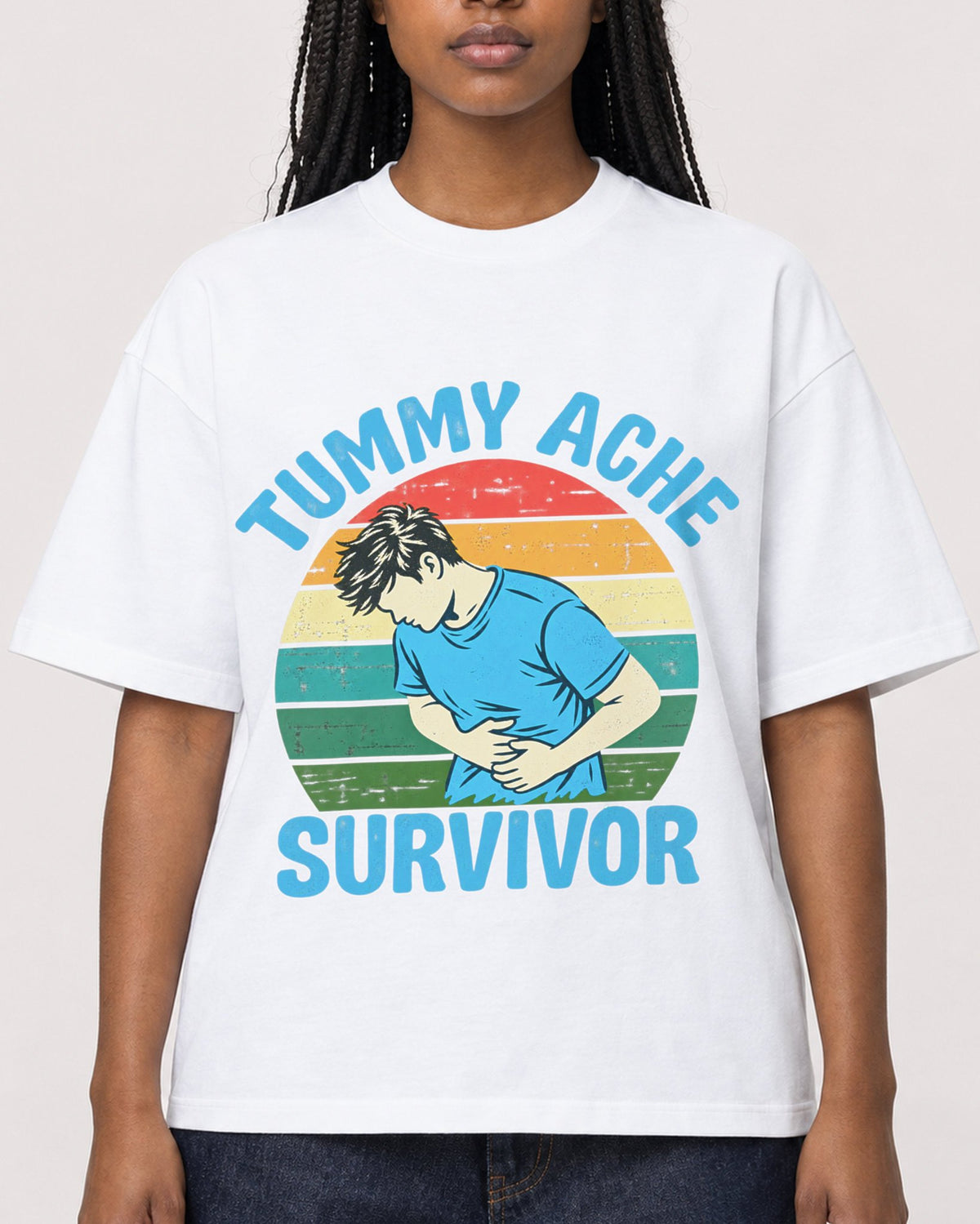 Mockup Boxy Heavyweight Tee White female close-up 04