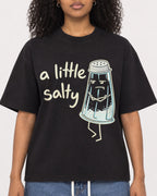 Mockup Boxy Heavyweight Tee Black female close-up 05