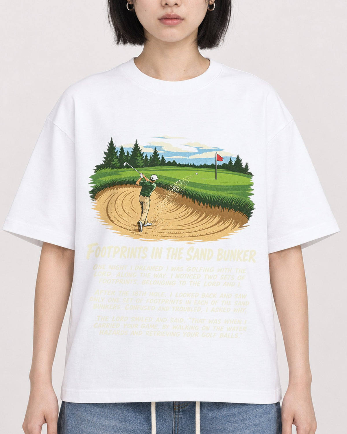 Mockup Boxy Heavyweight Tee White female close-up 11
