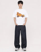 Mockup Boxy Heavyweight Tee White male full-body 01