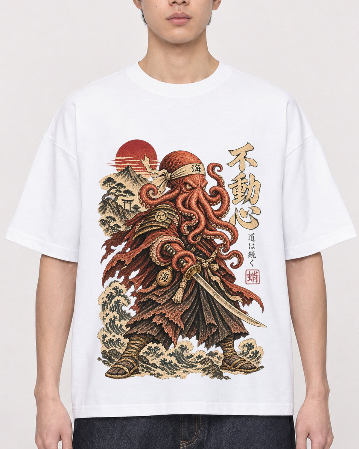 Mockup Boxy Heavyweight Tee White male close-up 01
