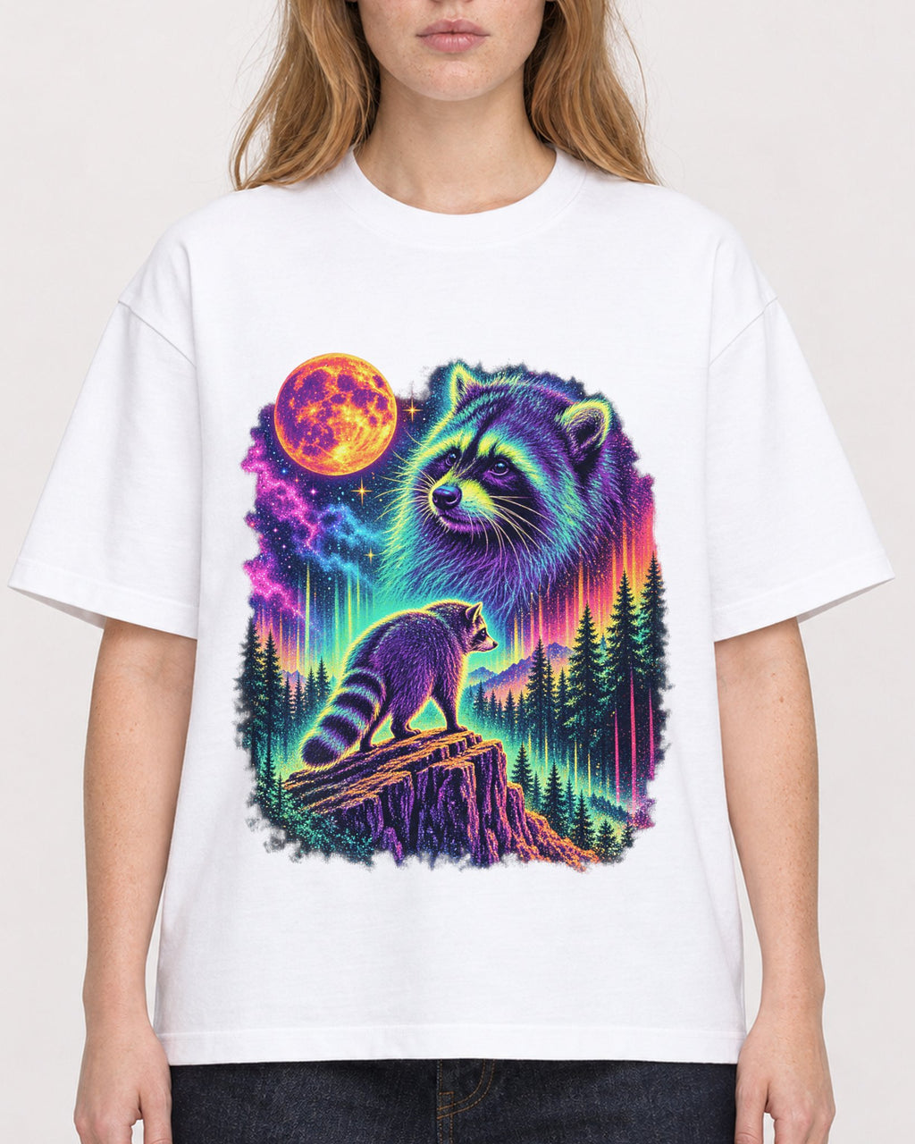 Mockup Boxy Heavyweight Tee White female close-up 49