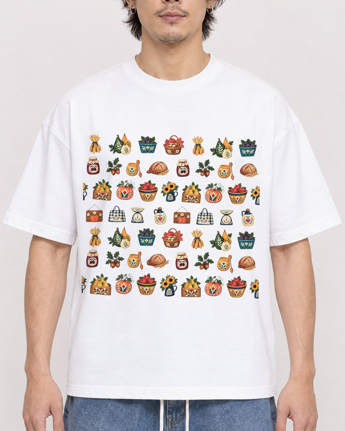 Mockup Boxy Heavyweight Tee White male close-up 03