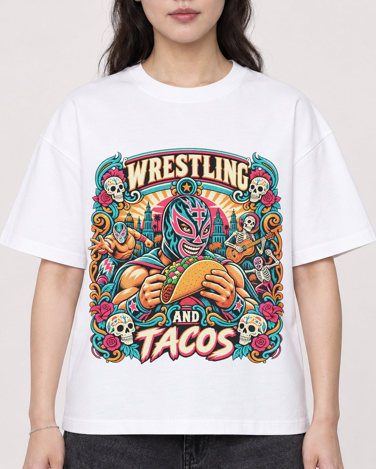 Mockup Boxy Heavyweight Tee White female close-up 03