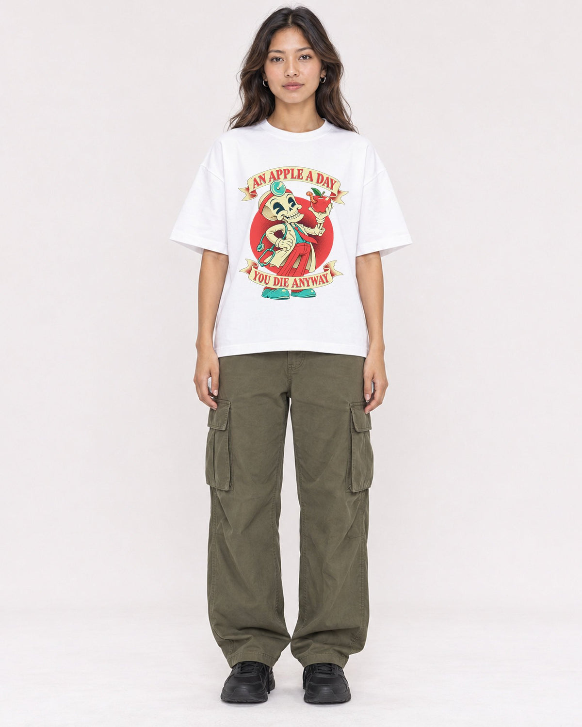 Mockup Boxy Heavyweight Tee White female full-body 02