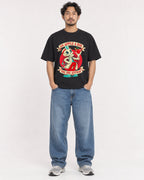 Mockup Boxy Heavyweight Tee Black male full-body 02