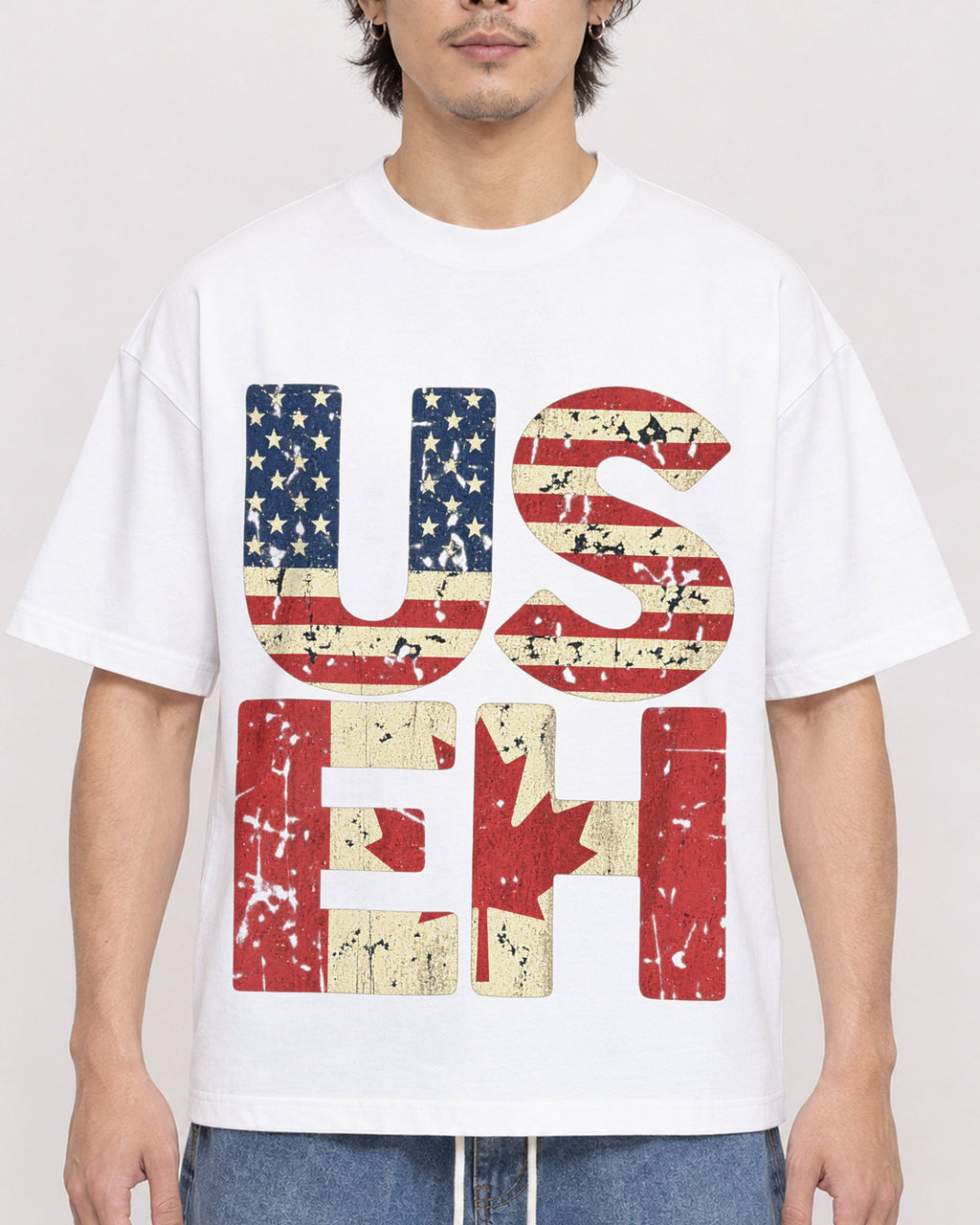 Mockup Boxy Heavyweight Tee White male close-up 03