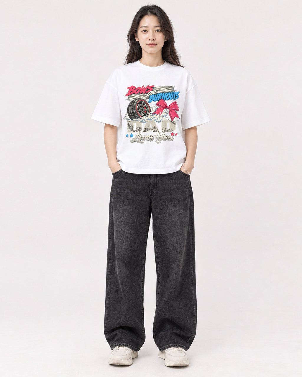 Mockup Boxy Heavyweight Tee White female full-body 03