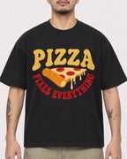 Mockup Boxy Heavyweight Tee Black male close-up 12
