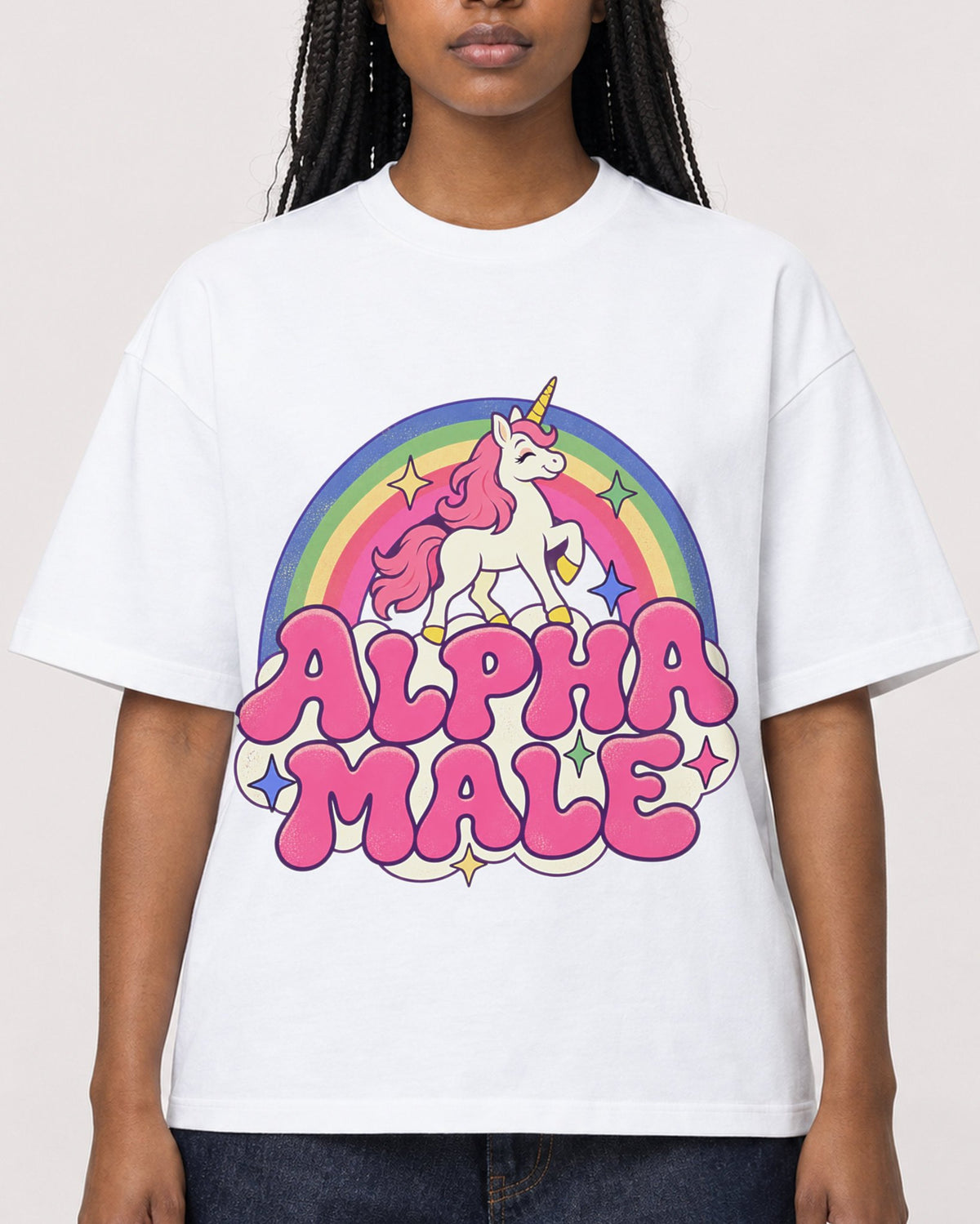 Mockup Boxy Heavyweight Tee White female close-up 04