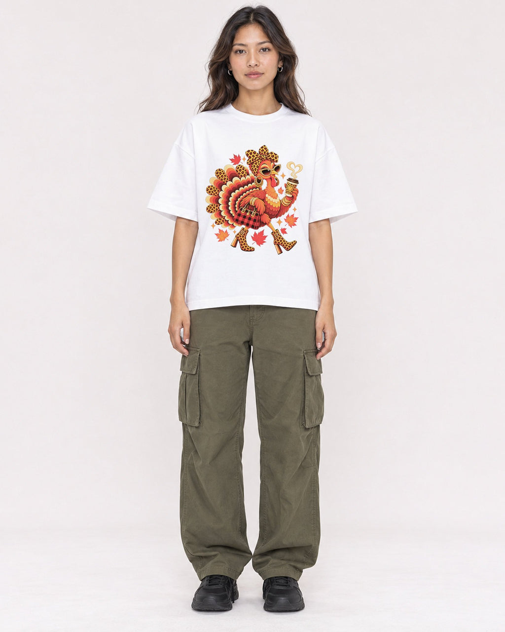 Mockup Boxy Heavyweight Tee White female full-body 02