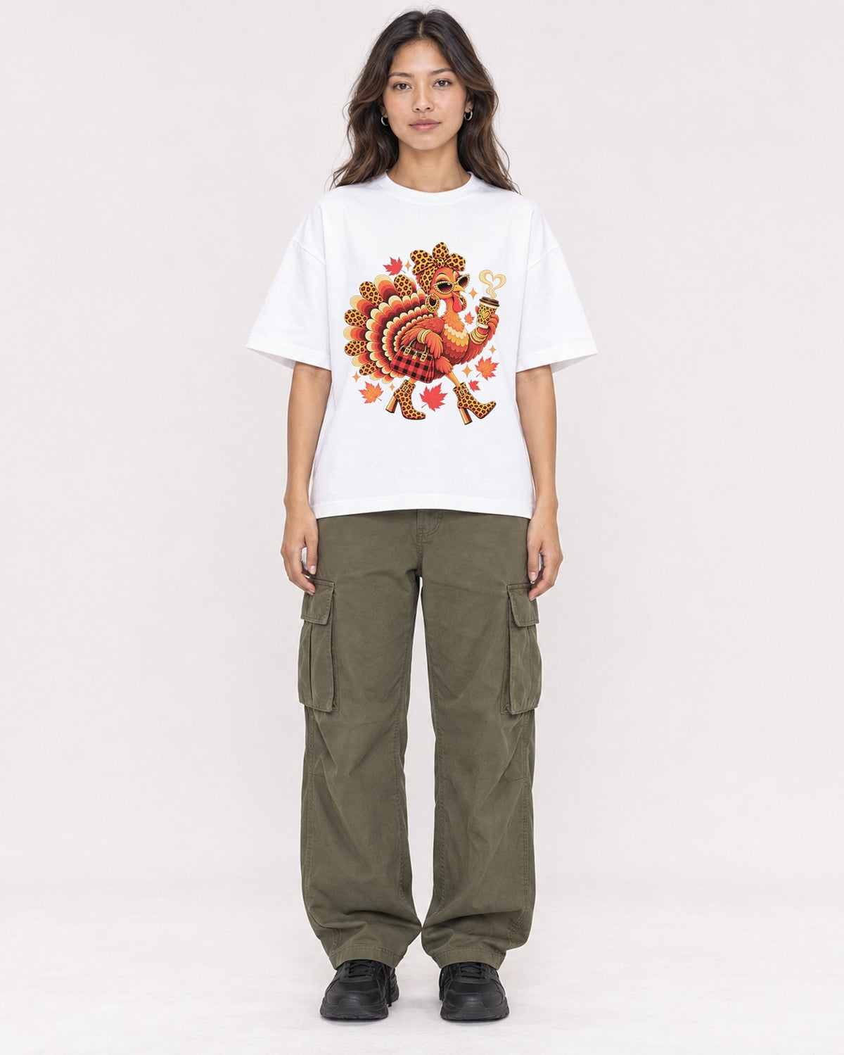 Mockup Boxy Heavyweight Tee White female full-body 02