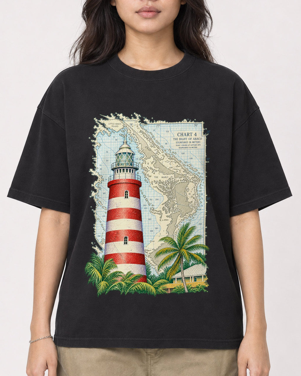 Mockup Boxy Heavyweight Tee Black female close-up 02